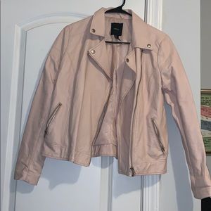 Light pink leather jacket!
